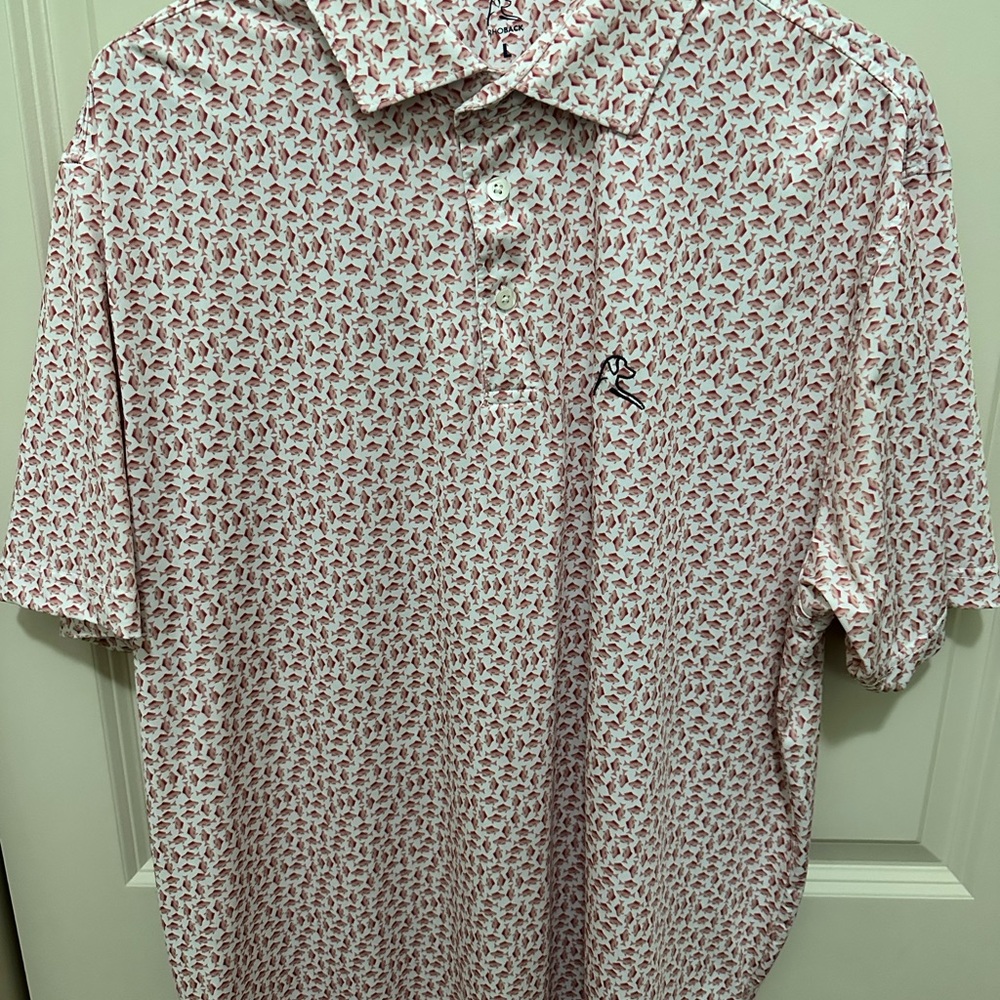 Rhoback Red and White Patterned Polo Shirt